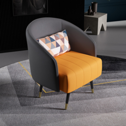 "26"" Modern Gray Accent Chair Microfiber Leather Slipper Chair Living Room" - thumbnail 2