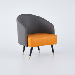 "26"" Modern Gray Accent Chair Microfiber Leather Slipper Chair Living Room" - thumbnail 9