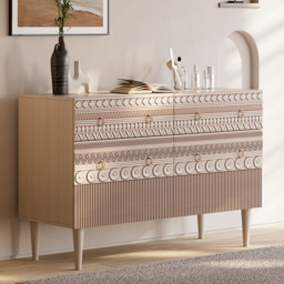 1200 mm W Boho Accent Dresser & Chest 6 Drawer Storage Cabinet - thumbnail 3