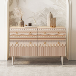 1200 mm W Boho Accent Dresser & Chest 6 Drawer Storage Cabinet - thumbnail 1