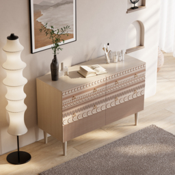 1200 mm W Boho Accent Dresser & Chest 6 Drawer Storage Cabinet - thumbnail 4
