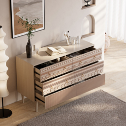1200 mm W Boho Accent Dresser & Chest 6 Drawer Storage Cabinet - thumbnail 5