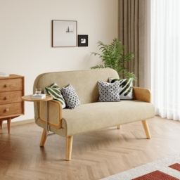 Mid-Century Modern Rattan Daybed Sofa Bed Convertible Sleeper Lounge Chair Folding - thumbnail 3