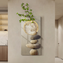 800mm LED Wall Art Japandi Abstract Geometric Acrylic Stone Shape Decor USB Lighting