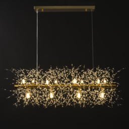 Mid-Century Modern 12-Light Crystal Firework Sputnik Kitchen Island Lighting in Gold - thumbnail 7