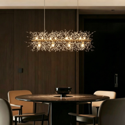 Mid-Century Modern 12-Light Crystal Firework Sputnik Kitchen Island Lighting in Gold - thumbnail 1