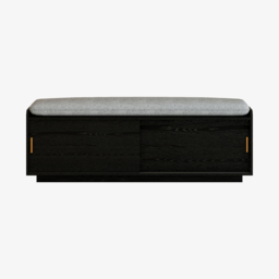 2 Doors Shoe Storage Entryway Bench Black Shoe Rack (135 cm) - thumbnail 6