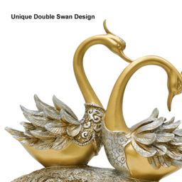 360mm Gold Modern Simulation Couple Swan Sculpture Art Ornament Home Table Statue Decor - thumbnail 7