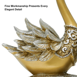 360mm Gold Modern Simulation Couple Swan Sculpture Art Ornament Home Table Statue Decor - thumbnail 8