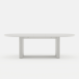 200 cm - 240 cm Oval Dining Table Extendable Butterfly Leaf for 8 Fluve White Kitchen Table for Small Spaces - thumbnail 9