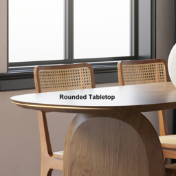 1500mm Oval Dining Table Solid Wood for 4 People Japandi Walnut Dining Room Table - thumbnail 4