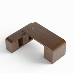 Chicent Walnut L-shaped Modern Computer Desk with Cabinet & Ample Storage Left Hand Office Furniture  (1800mm) - thumbnail 8