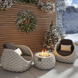Smokeless Propane Outdoor Fire Pit Table Round Patio Furniture Firepit in Aluminum Alloy (3500 mm High) - thumbnail 1