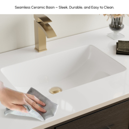 1070mm Arune Black Bathroom Vanity with Arched Glass Doors, Drawers and Light - thumbnail 8