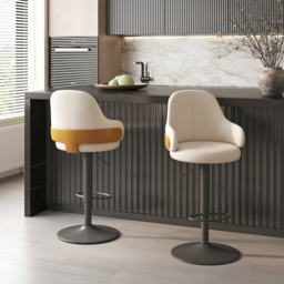 "72"" Black Kitchen Island & 2 Velvet Swivel Bar Stools with Curved Wing Back" - thumbnail 7
