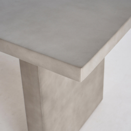 Upoak 1600mm Farmhouse Concrete Grey Wooden Dining Table for  4-6 Person Double Pedestal - thumbnail 9
