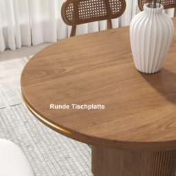 Japandi 160 cm - 200 cm Oval Extendable Dining Table Butterfly Leaf 6-8 Seater Walnut - thumbnail 9