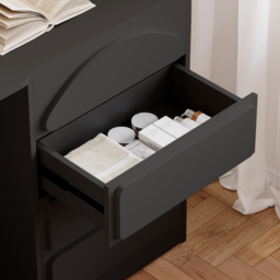 Modern Flip Top White Dressing Table with Chair with Charging Station Mini Dressing Table with Stool - thumbnail 9