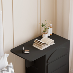 Modern Flip Top White Dressing Table with Chair with Charging Station Mini Dressing Table with Stool - thumbnail 8