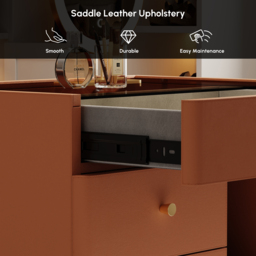 Leather Glass Saddle Walk-In Wardrobe Island Jewellery Dresser with Top - thumbnail 8