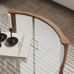 Mid Century Modern Glass and Walnut Round Coffee Table with Wood Legs - thumbnail 8