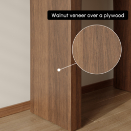 Travertine Veneer Top Console Table Entryway Furniture in Walnut - thumbnail 7