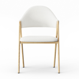 Set of 8 Boucle Dining Chair Upholstered Curved Back Modern Dining Room Chairs - thumbnail 8