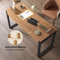1200mm Rustic Wooden Natural & Black Office Desk with Drawers & Metal Legs - thumbnail 9