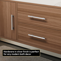 100 cm Walnut Floating Bathroom Vanity Set Stone Top Wall Mounted Bathroom Cabinet - thumbnail 7
