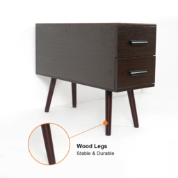 Brown Rectangle End Table with Drawers Modern Sofa Table for Living Room - thumbnail 9