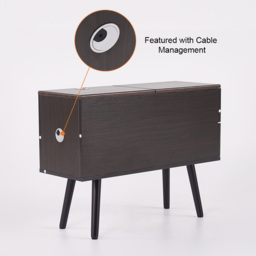 Brown Rectangle End Table with Drawers Modern Sofa Table for Living Room - thumbnail 6