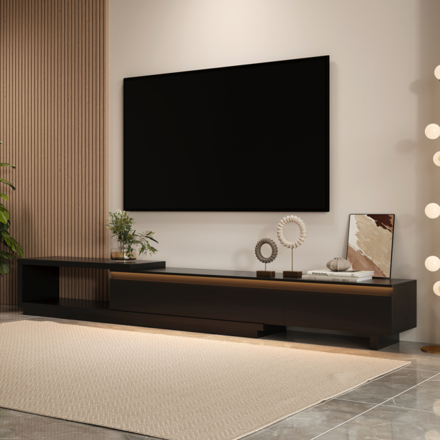 Quoint Extendable TV Stand with 3 Drawers 180 cm - 255 cm - image 1
