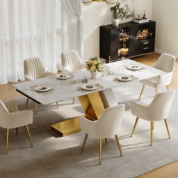 200 - 240 cm Modern Extendable Sintered Stone Dining Table Seats 6-10 People - thumbnail 3
