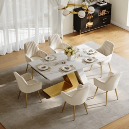 200 - 240 cm Modern Extendable Sintered Stone Dining Table Seats 6-10 People - thumbnail 2