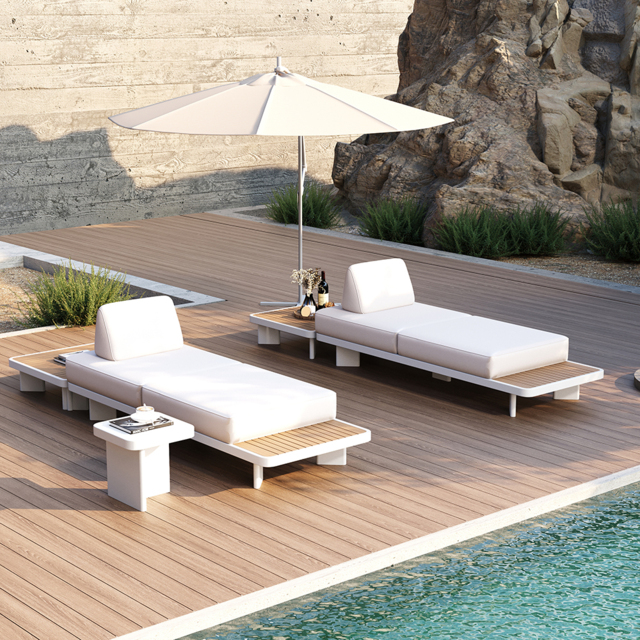 5 PCS L Shaped Outdoor Sectional Sofa Set Mordern Yard & Patio Furniture for 4-6 Person in White & Brown Cushion & Pillow Included - image 1