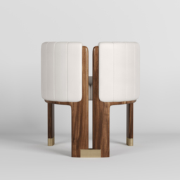Modern Wood Accent Chair White Microfiber Leather Upholstered Arm Chair - thumbnail 8