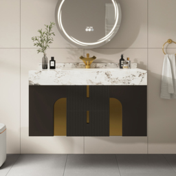 "Artis 36"" Floating Single Bathroom Vanity with Sink, Sintered Stone Top, Ample Storage"