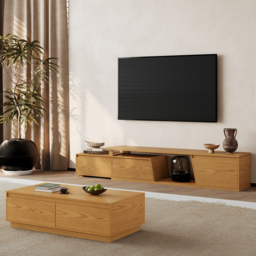 Fero Natural Extendable TV Stand with 3 Drawers(180cm-280cm) - thumbnail 9