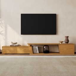 Fero Natural Extendable TV Stand with 3 Drawers(180cm-280cm) - thumbnail 1