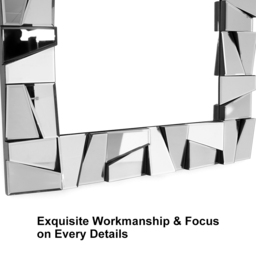 800mm x 1600mm Oversized Glam Rectangle Full Length Floor Mirror Silver Glass Frame - thumbnail 8