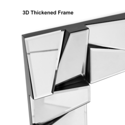 800mm x 1600mm Oversized Glam Rectangle Full Length Floor Mirror Silver Glass Frame - thumbnail 5