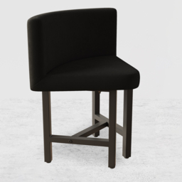 Round Small Dining Table Set Nesting with Black Upholstered Chairs for 4 Modern 100 cm - thumbnail 6