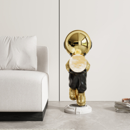 730mm Astronaut Floor Sculpture Figurine Ornament Art Decor with Ball Light USB Charging - thumbnail 3