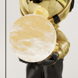 730mm Astronaut Floor Sculpture Figurine Ornament Art Decor with Ball Light USB Charging - thumbnail 8