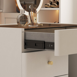 Leather Glass Saddle Walk-In Wardrobe Island Jewellery Dresser with Top - thumbnail 7