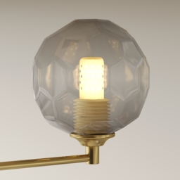 8-Light Sputnik Chandelier in  Gold Globe Glass Shade Included - thumbnail 2