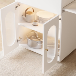 Expandable Kitchen Island with Marble-Pattern Sintered Stone Top 180 - 210 cm - thumbnail 6