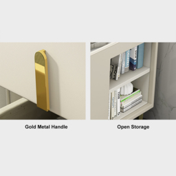 Modern Multifunctional Narrow Side Table Sintered Stone Top End Table Speaker & USB Port - thumbnail 9