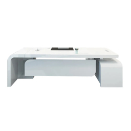 1800mm White L-shaped Modern Executive Desk Right Hand & Reclining Leather Office Chair - thumbnail 8