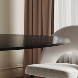 Modern 120cm Round Matte Sintered Stone Dining Table with Black Pedestal Base, Seats 4 - thumbnail 9